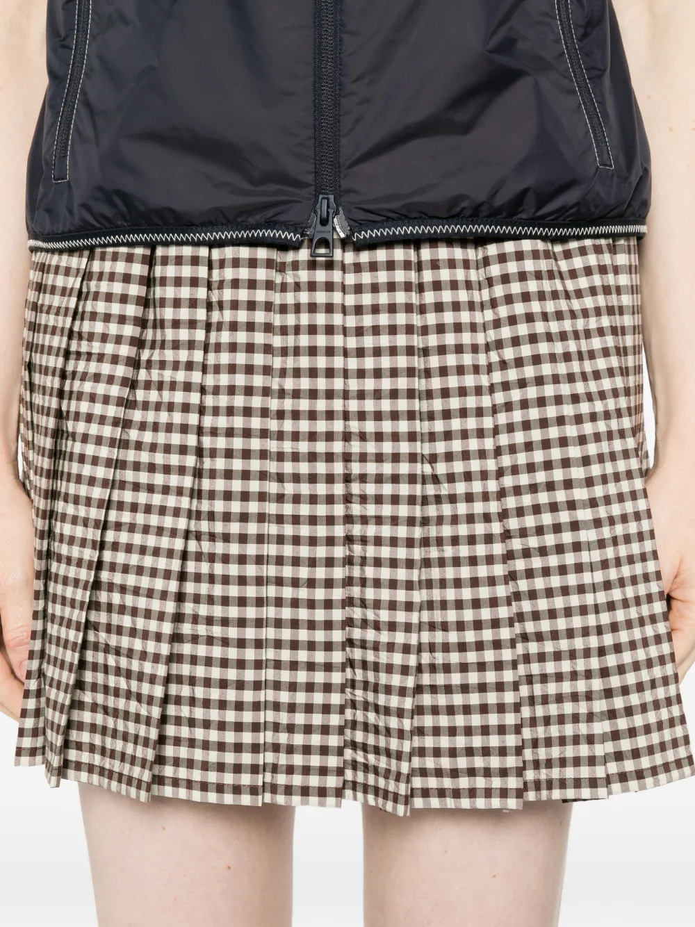 Moncler Geruite mini-plooirok Bruin