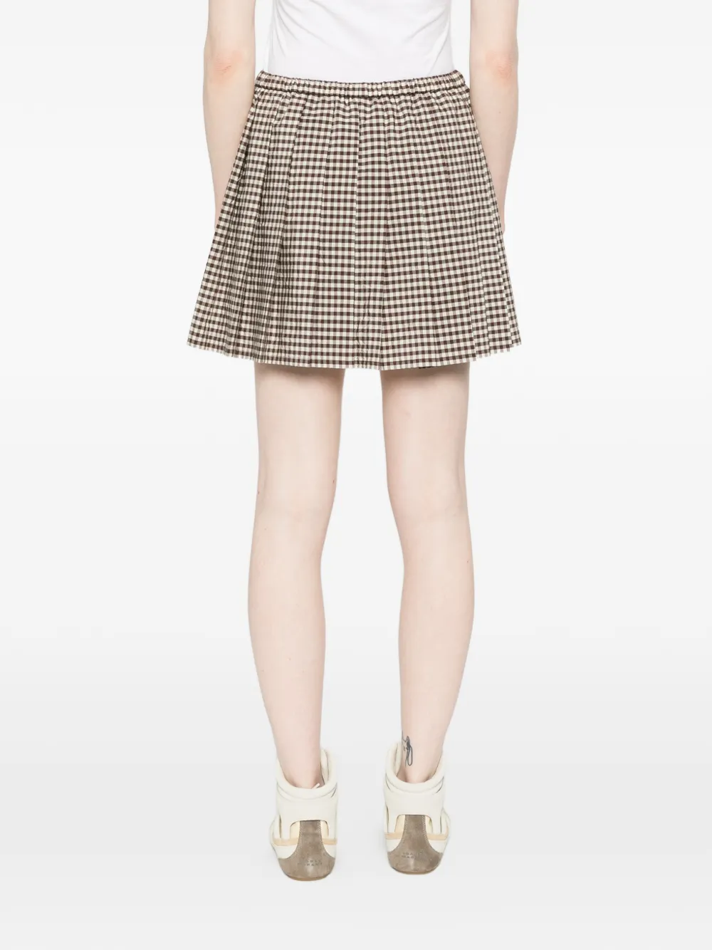 Moncler Geruite mini-plooirok Bruin