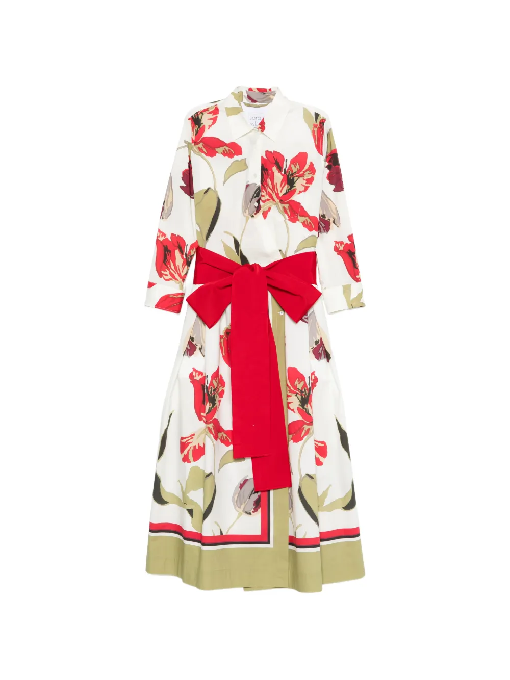 Sara Roka Elena shirt midi dress - Bianco