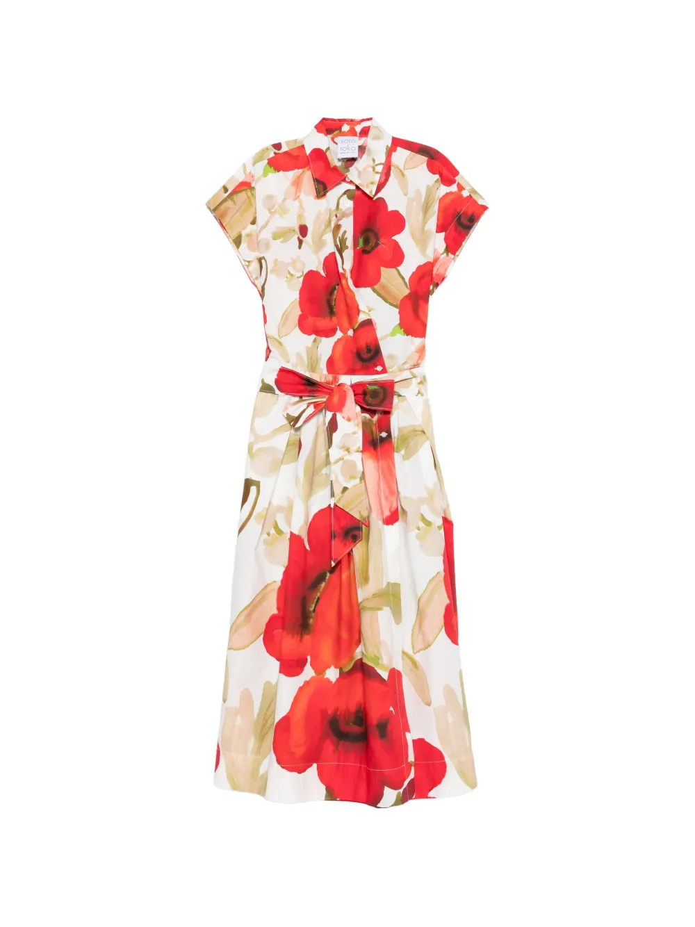 Sara Roka Etrelle floral-print midi dress - Weiß