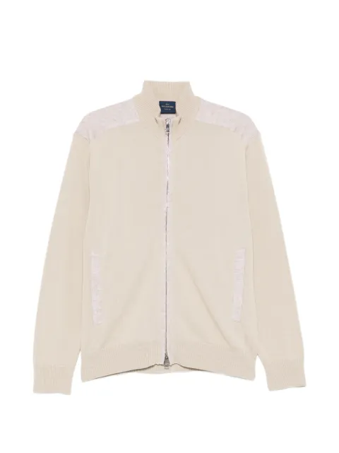 Paul & Shark zip-up shoulder-panelled cardigan