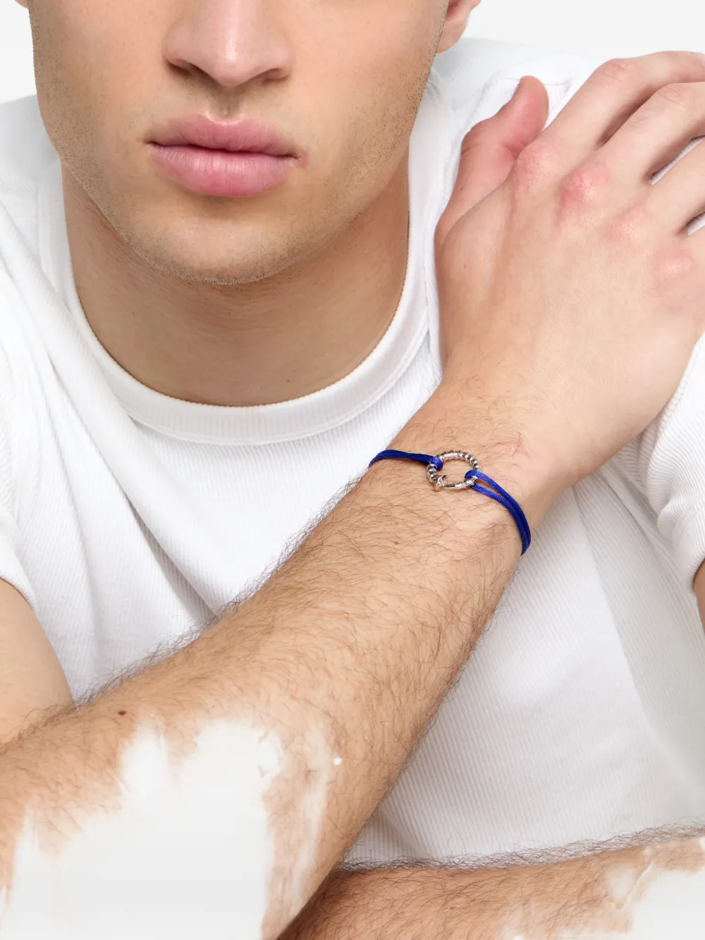 Mateo screw blue cord bracelet - Argento