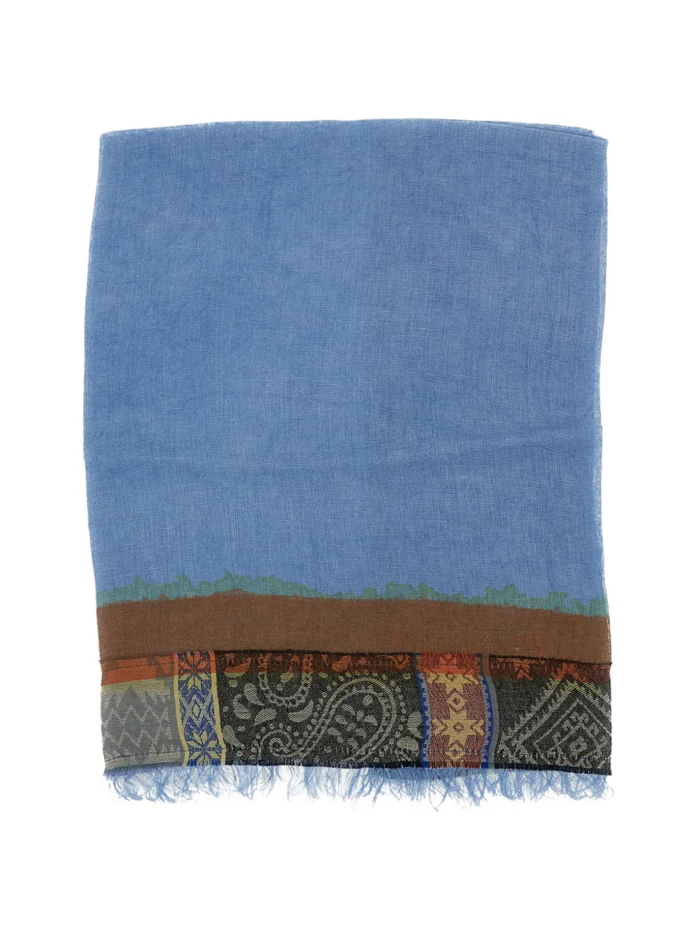 Exquisite J geometric-pattern frayed scarf - Blau