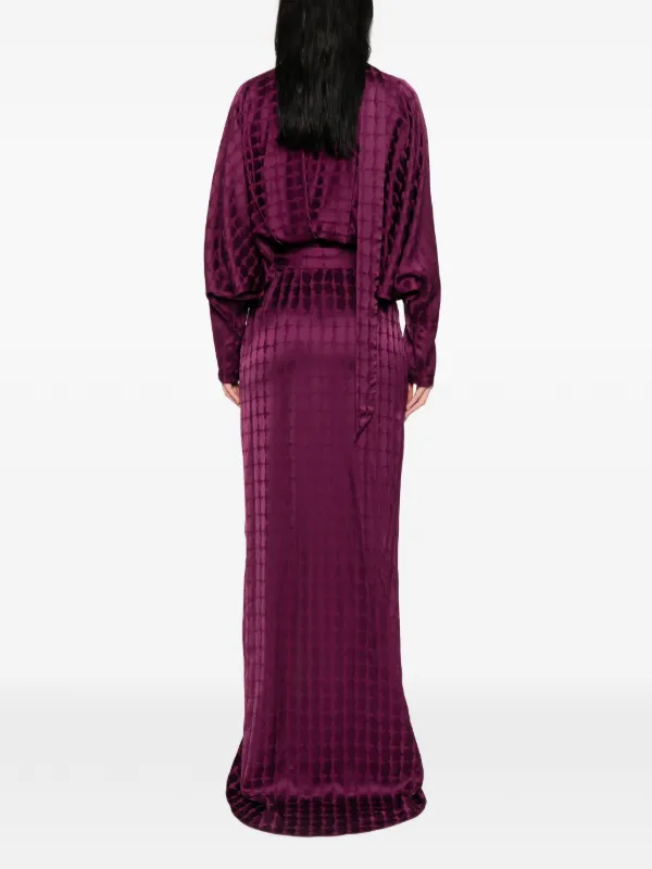 taller marmo purple dress Taller Marmo, Bacall draped satin gown, Women, Purple, XL, Dresses, Materialmix