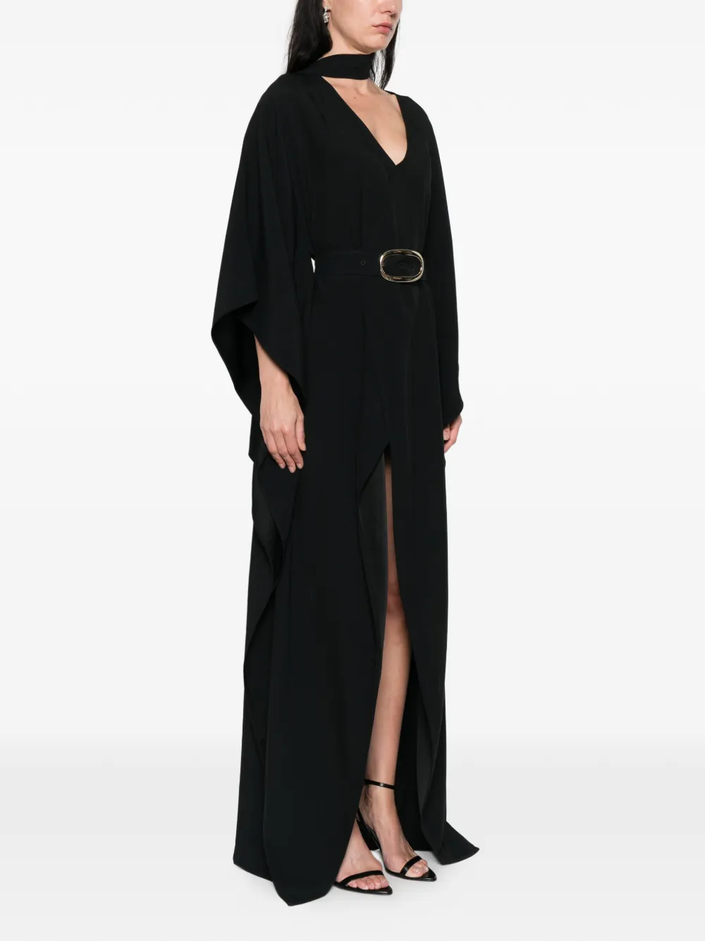  Taller Marmo Cassandra V-neck Belted Dress - Black 