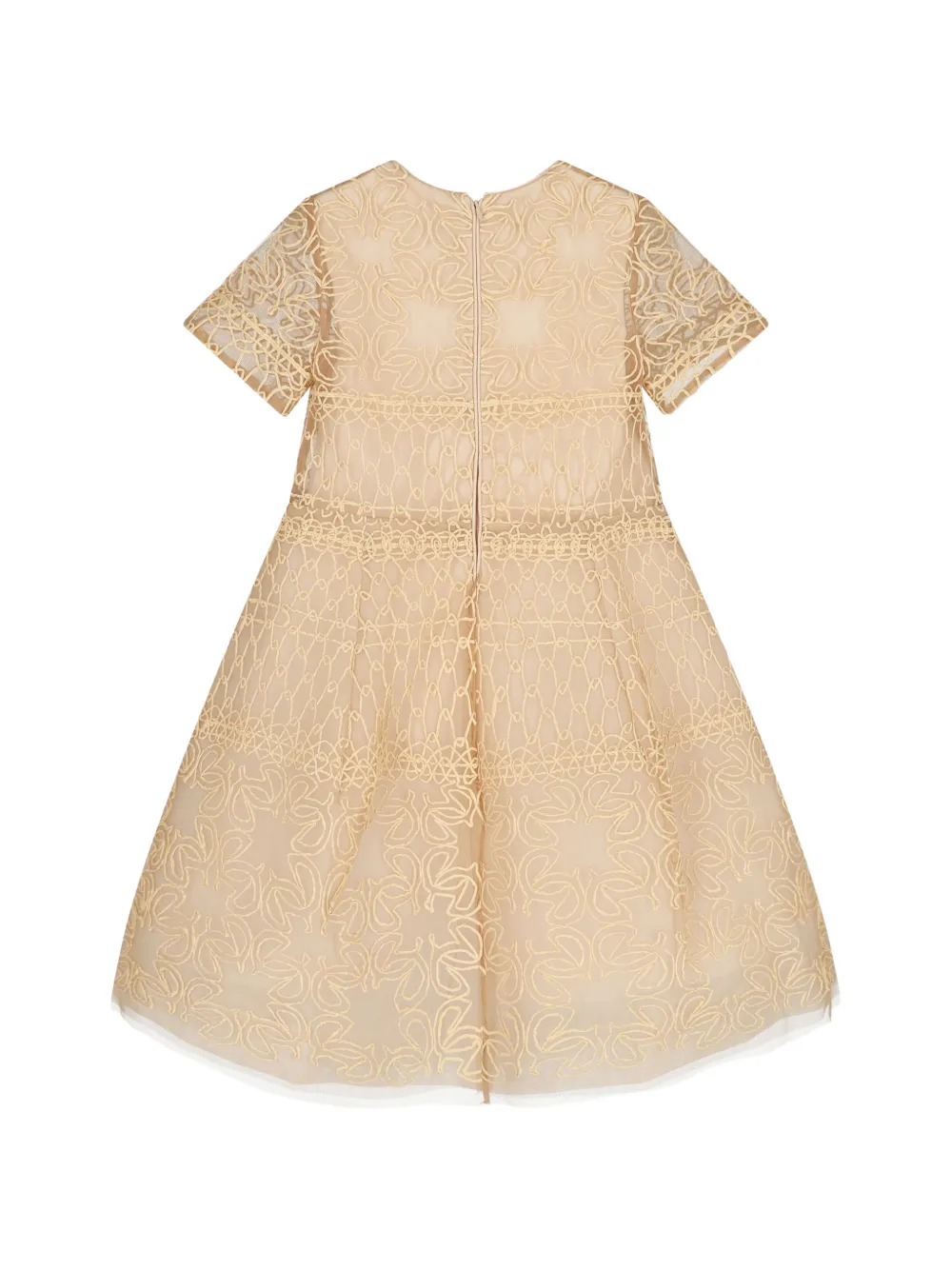 ELIE SAAB JUNIOR Jurk met bloemendetail en ronde hals Beige
