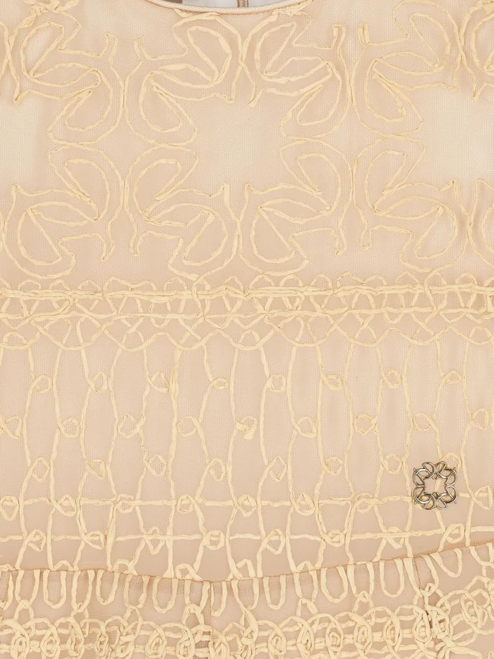 ELIE SAAB JUNIOR Jurk met bloemendetail en ronde hals Beige