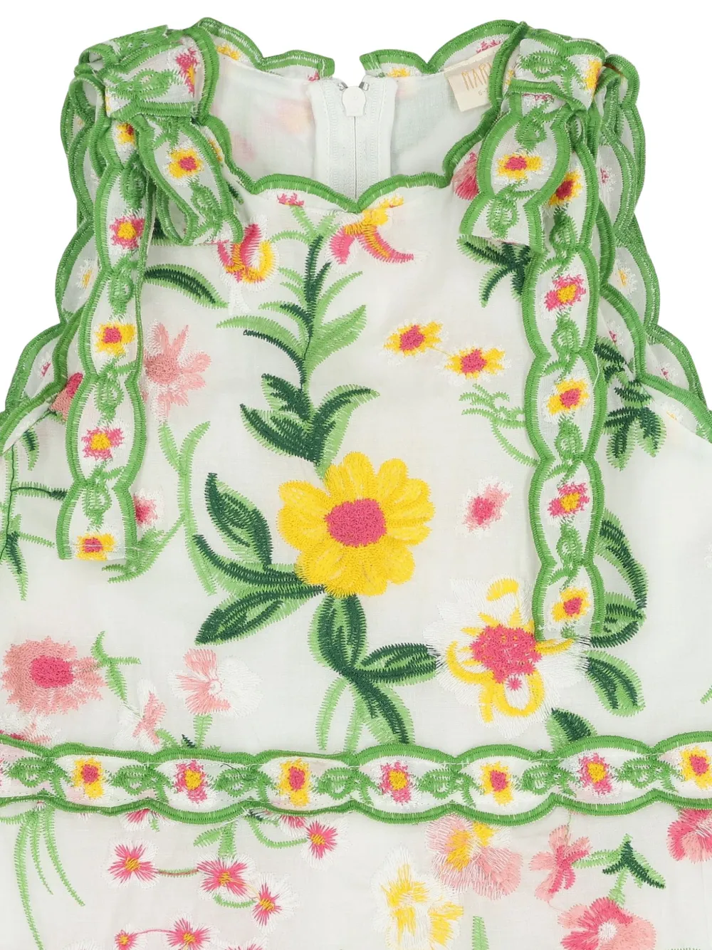 MARLO Kaylee jurk met bloemenprint en ruches Wit
