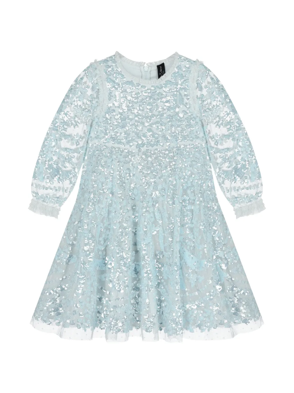 NEEDLE & THREAD KIDS sequin-embellished ruffled dress - Blu
