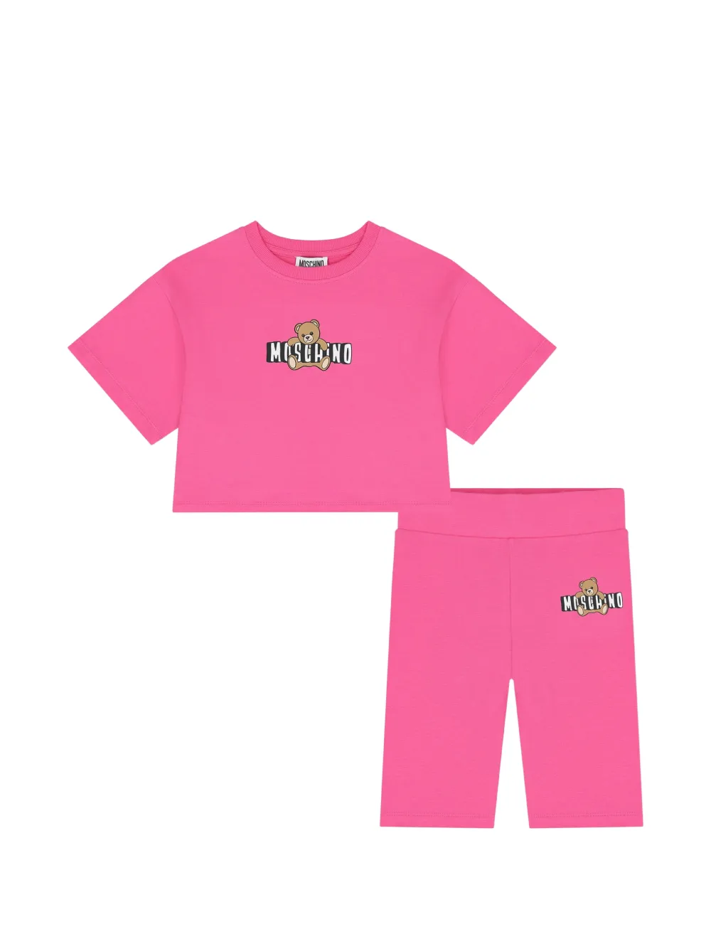 Moschino Kids bear logo shorts set - Rosa