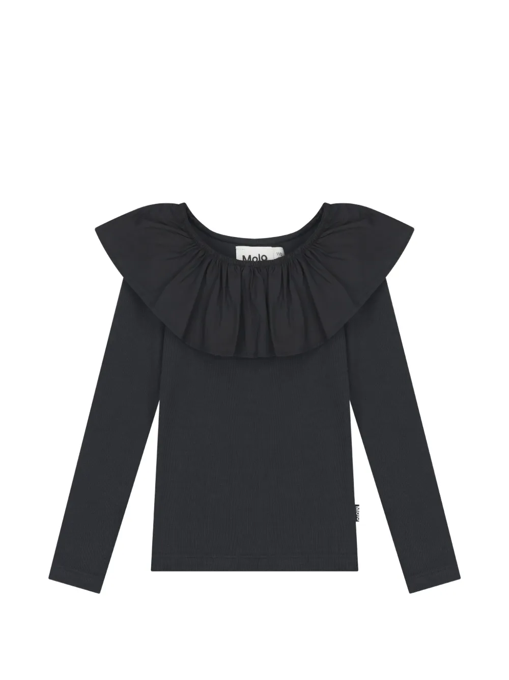 Molo Top Renate con ruches - Nero