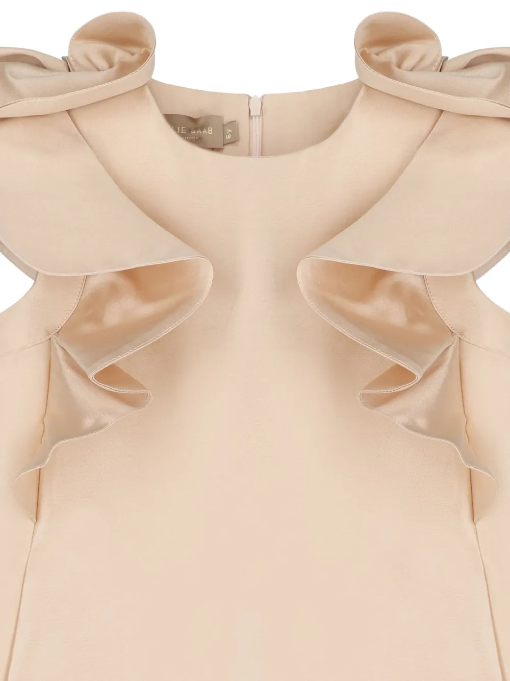 ELIE SAAB JUNIOR Jurk met ruches op schouders Beige