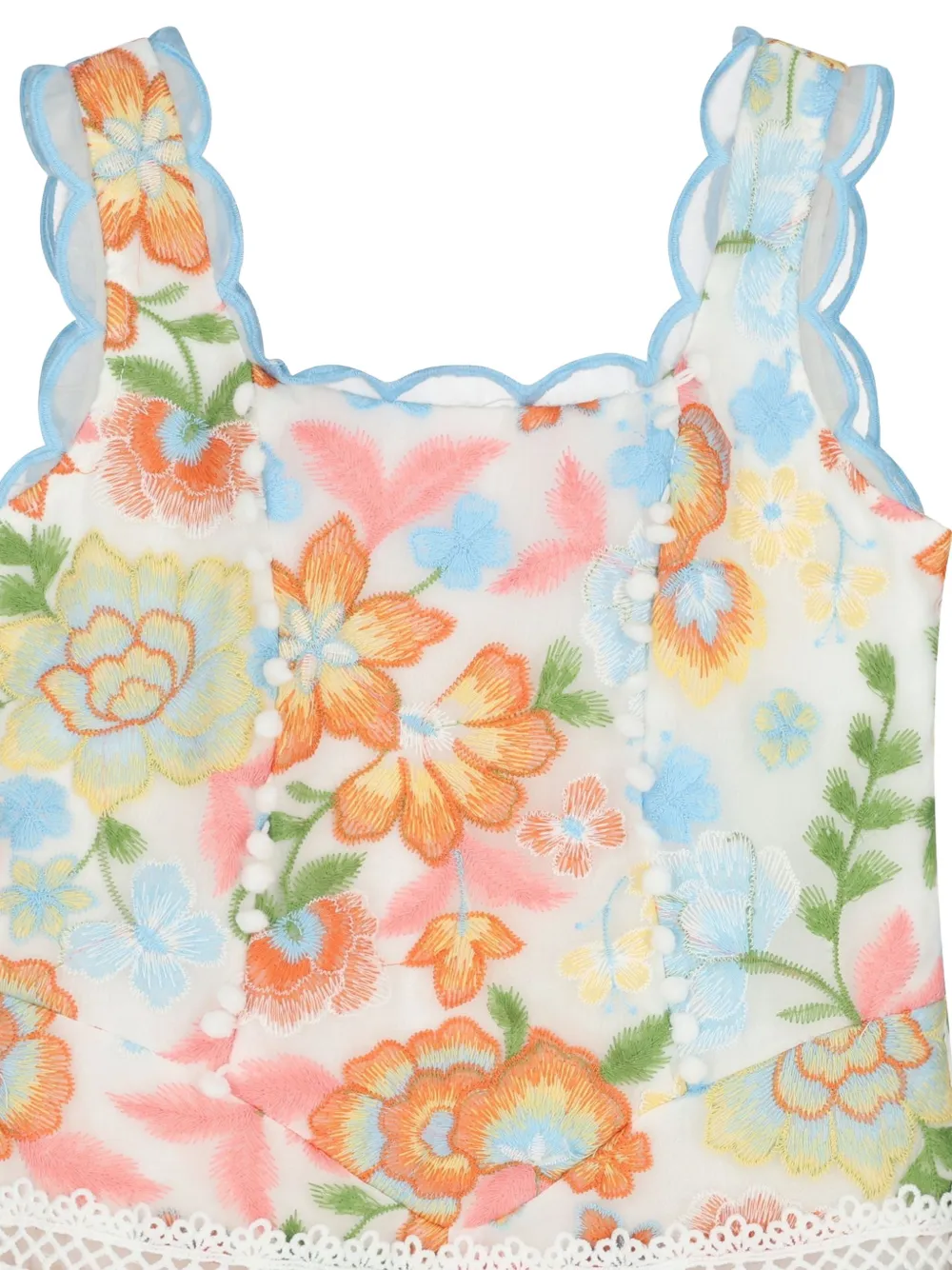 MARLO Jurk met geborduurde bloemen Wit