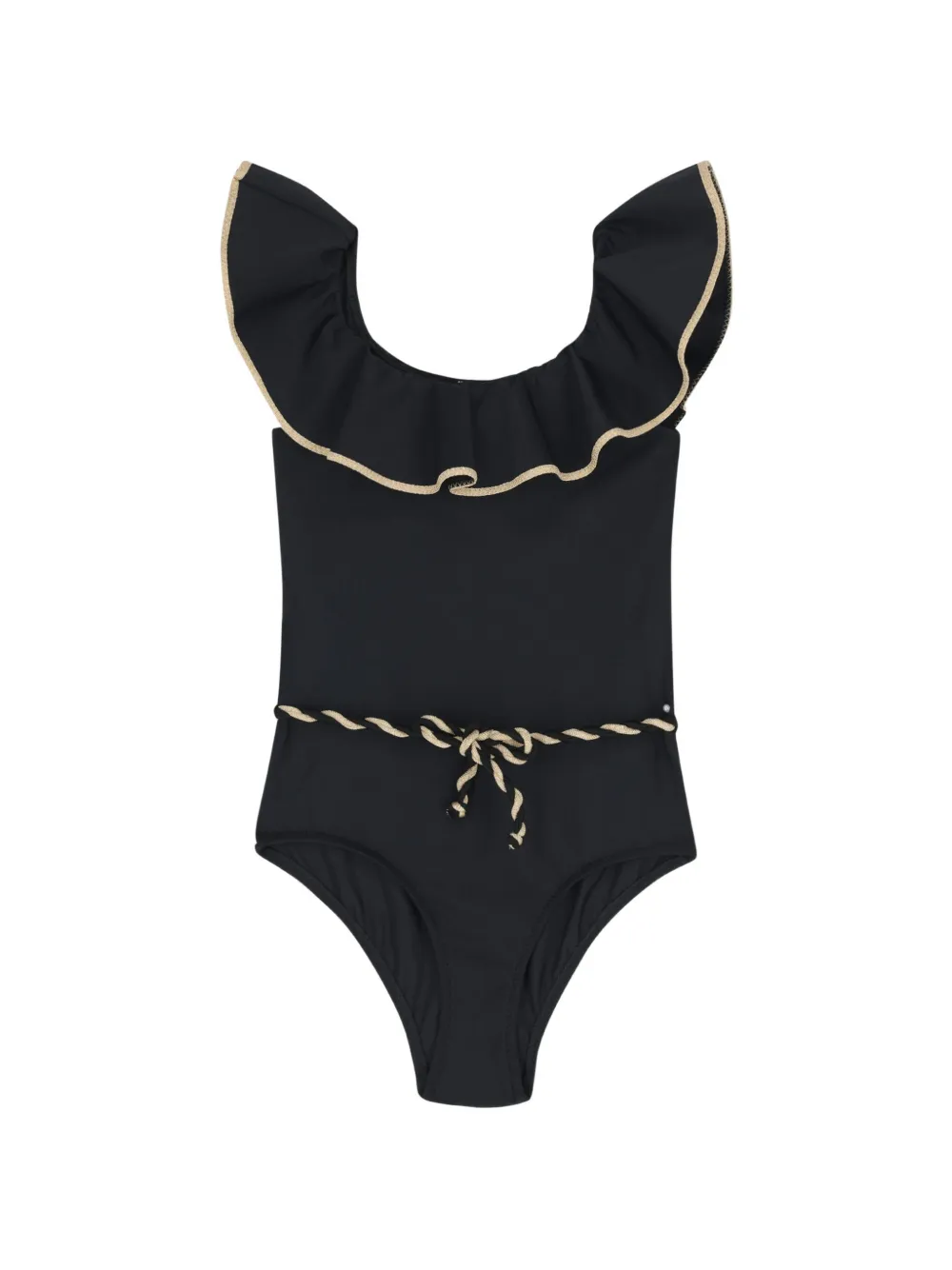 Nessi Byrd Kids Costume da bagno con ruches - Nero