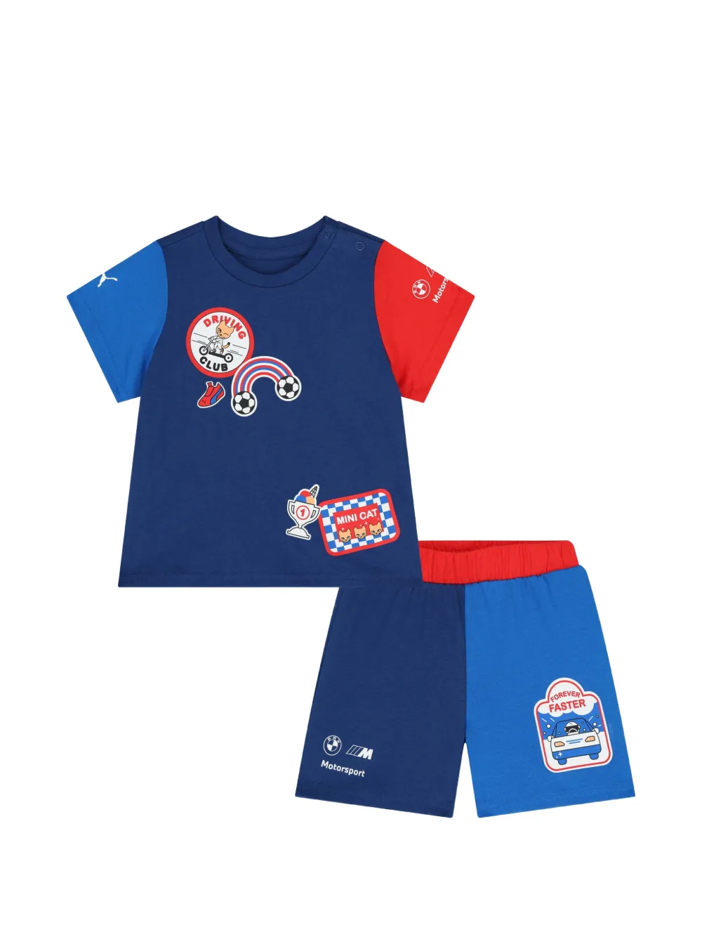 Puma Kids Set top e shorts con stampa - Blu