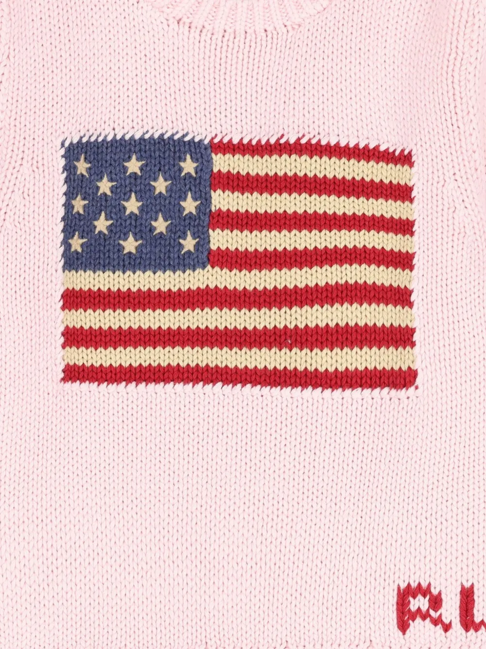 POLO RALPH LAUREN KIDS Button Flag gebreide trui Roze