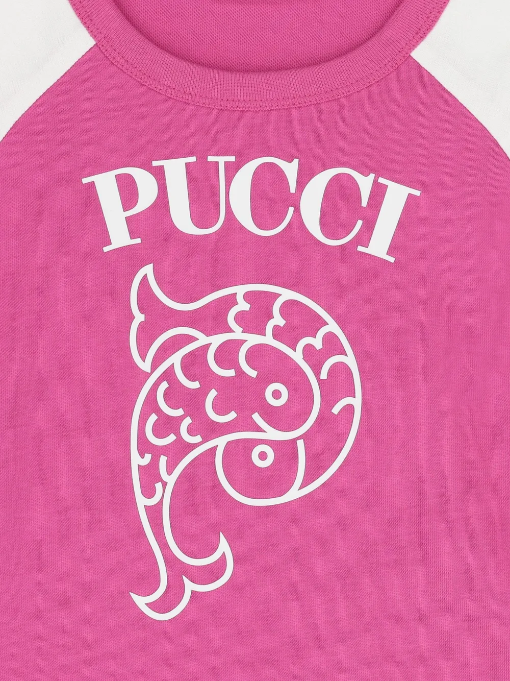 PUCCI Junior T-shirt met ruches en grafische print Roze