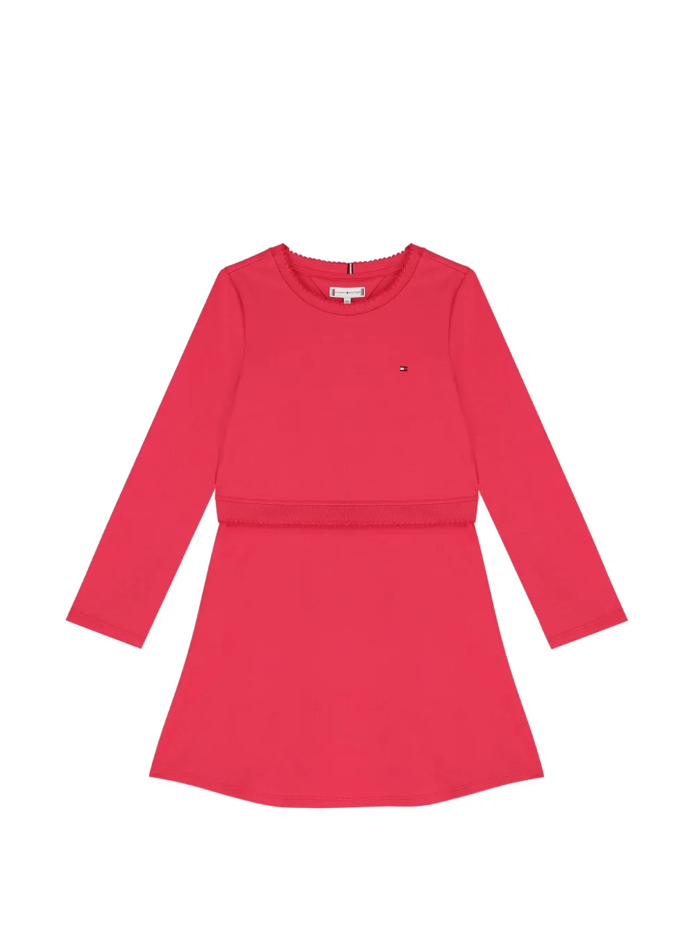 Tommy Hilfiger Junior Abito svasato con maniche lunghe - Rosa
