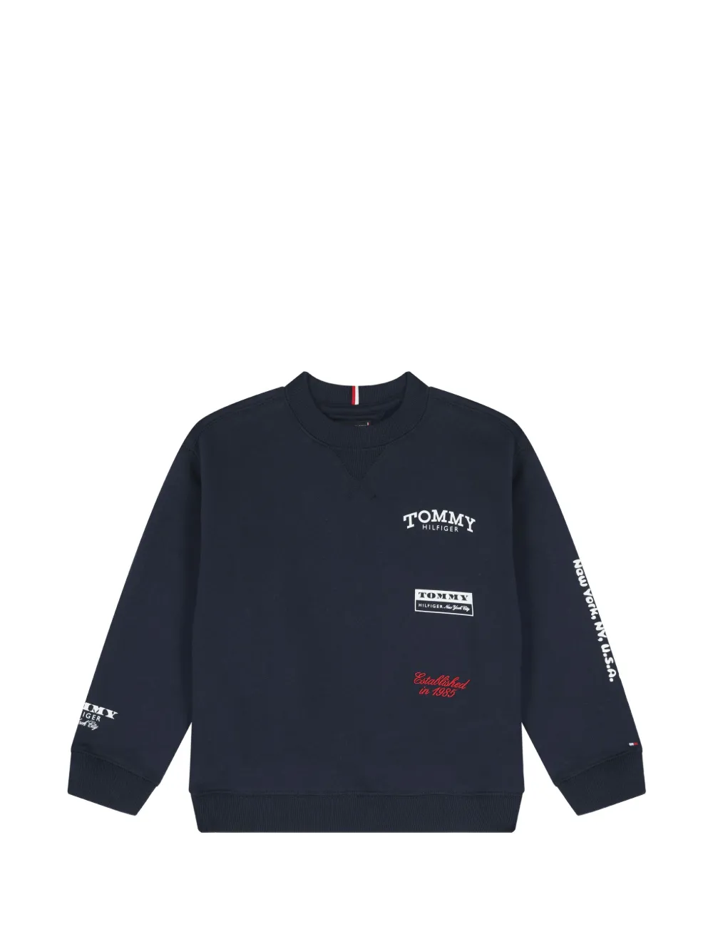 Tommy Hilfiger Junior Felpa girocollo con stampa - Blu