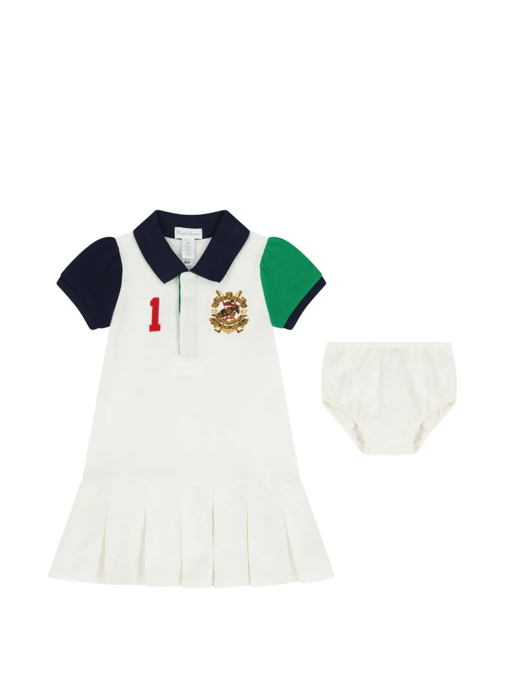POLO RALPH LAUREN KIDS pleated dress set (set of two) - White