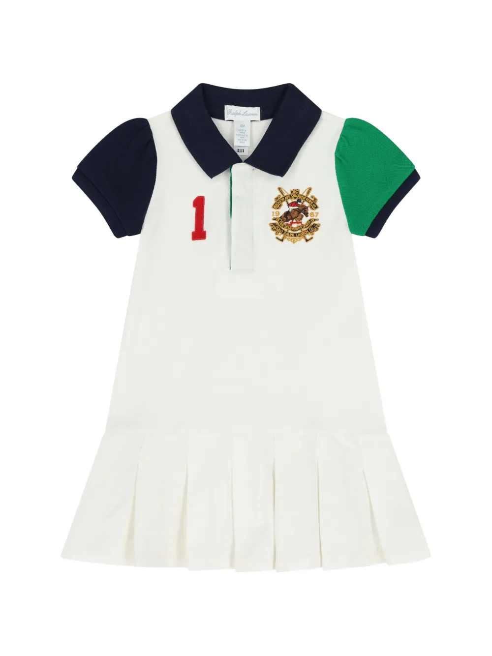 POLO RALPH LAUREN KIDS Twee geplooide jurken Wit