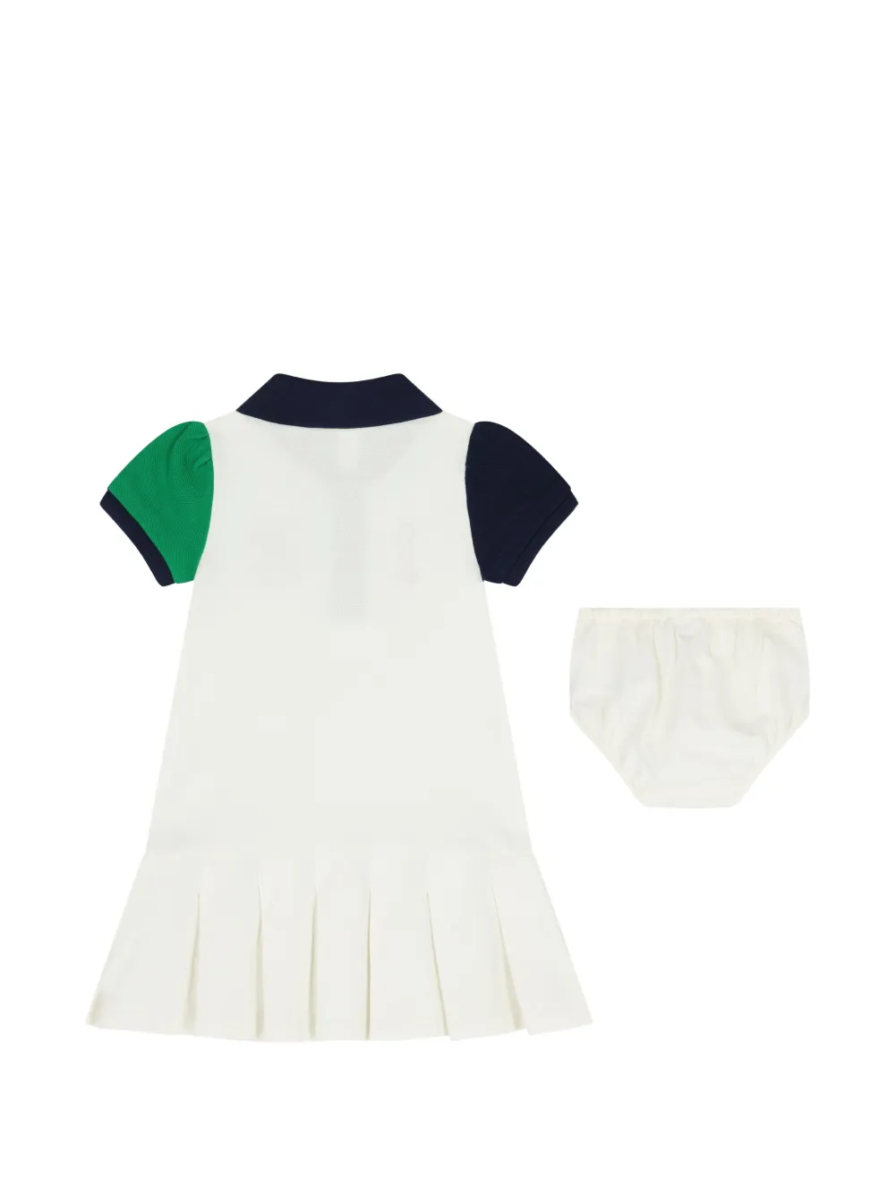 POLO RALPH LAUREN KIDS Twee geplooide jurken Wit