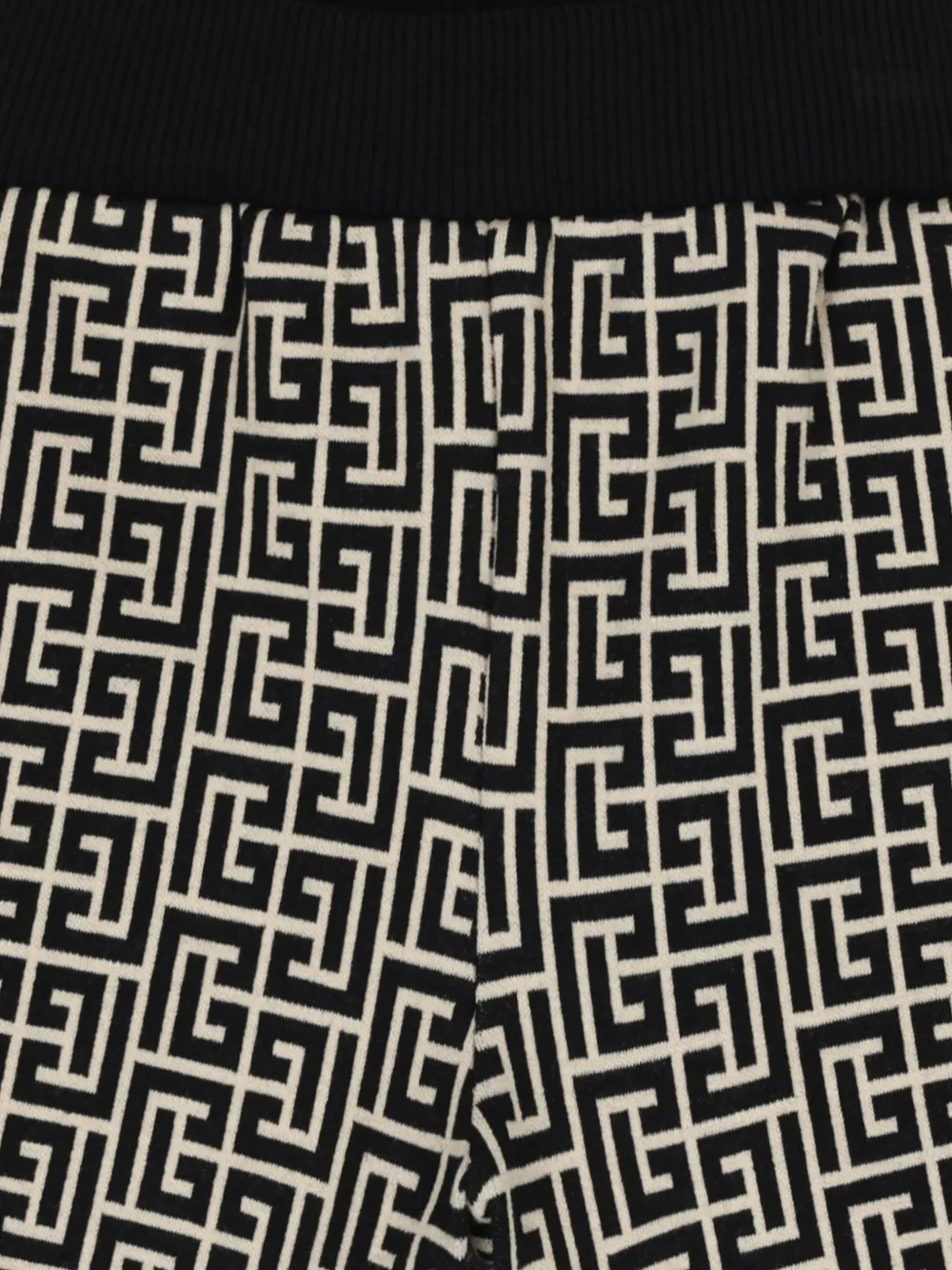  Balmain Kids Patterned Waistband Shorts - Black 