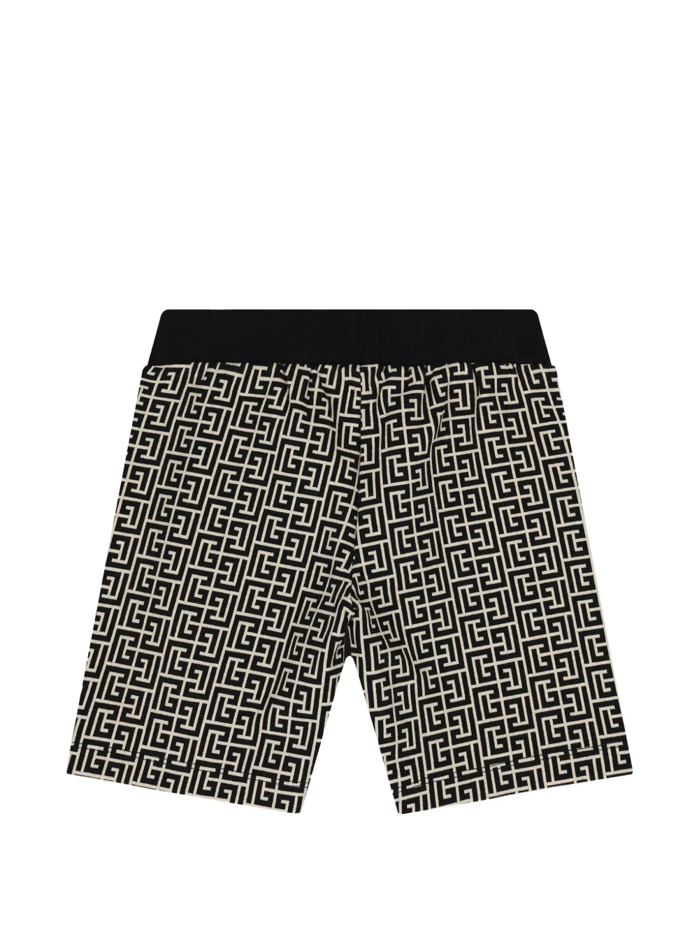  Balmain Kids Patterned Waistband Shorts - Black 