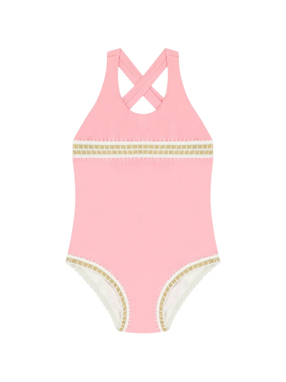 PQ Swim Kids crossed straps embellished swimsuit - Pink
