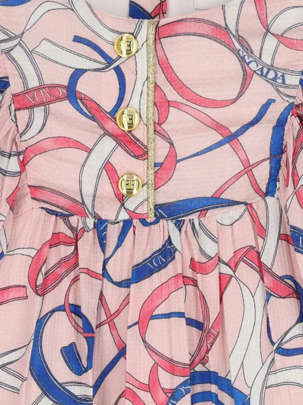 Escada Kids Jurk met print en ruches Roze