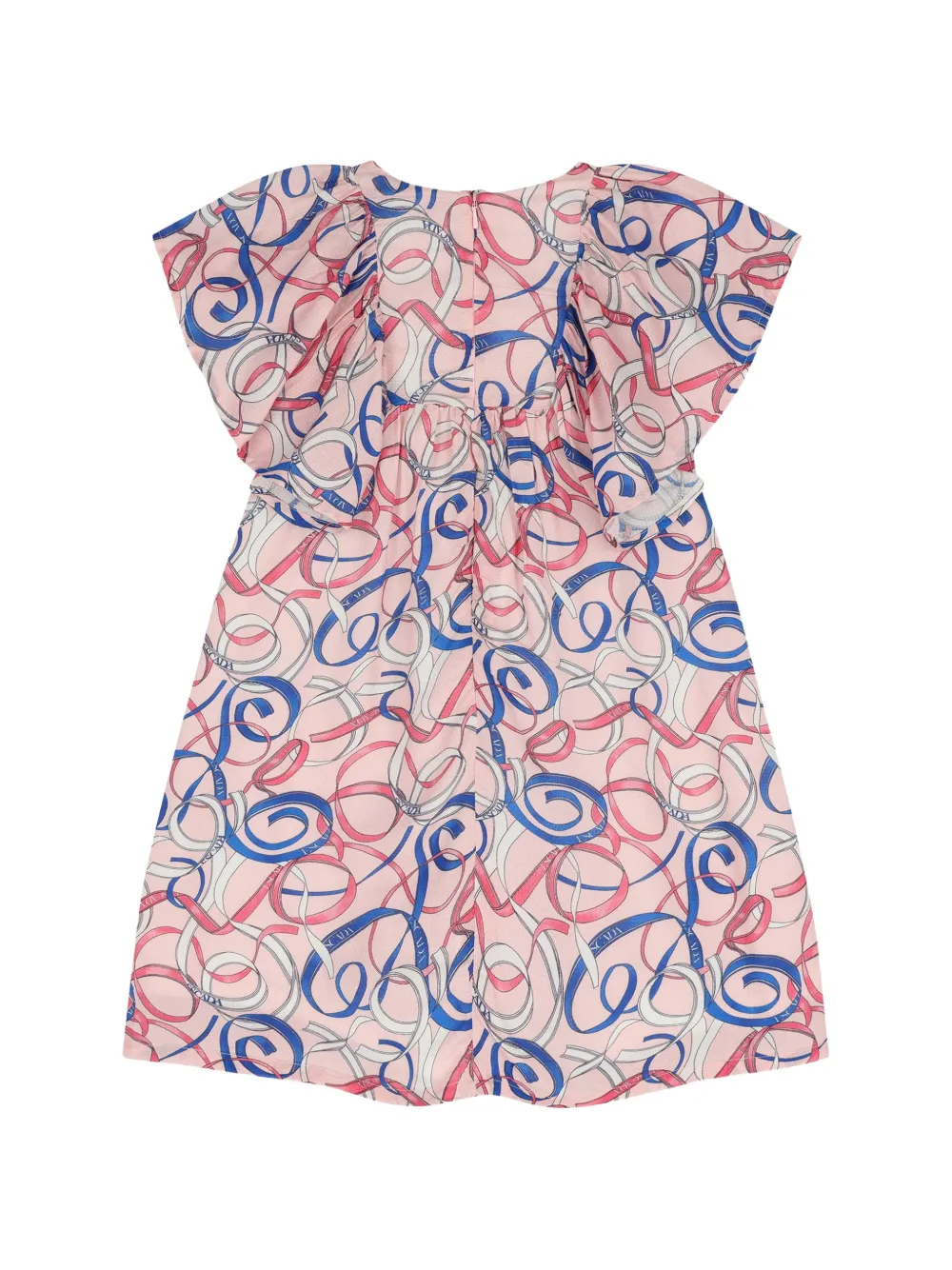 Escada Kids Jurk met print en ruches Roze