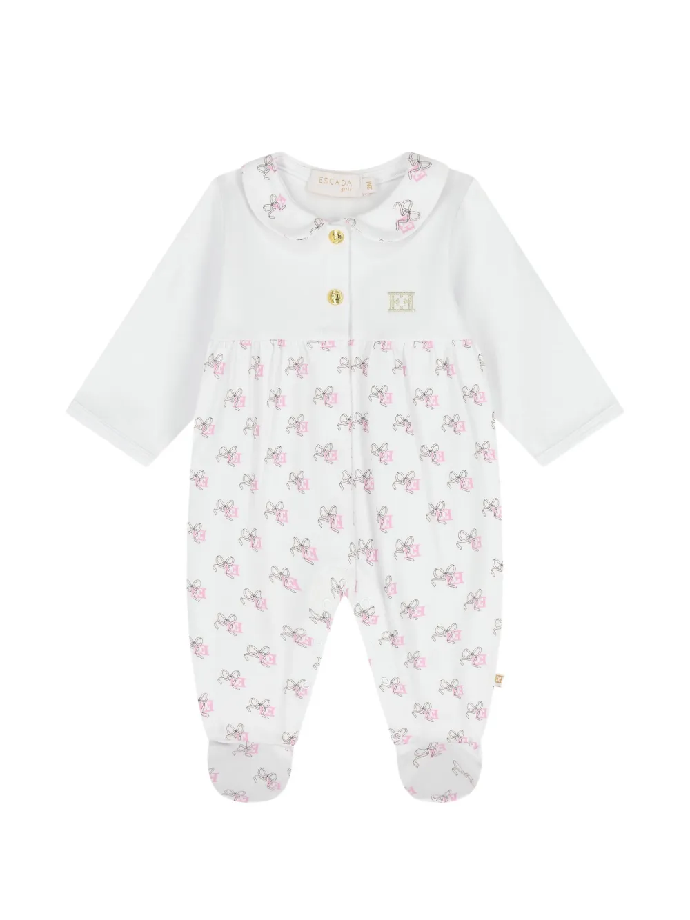 Escada Kids bow print babywear - Weiß