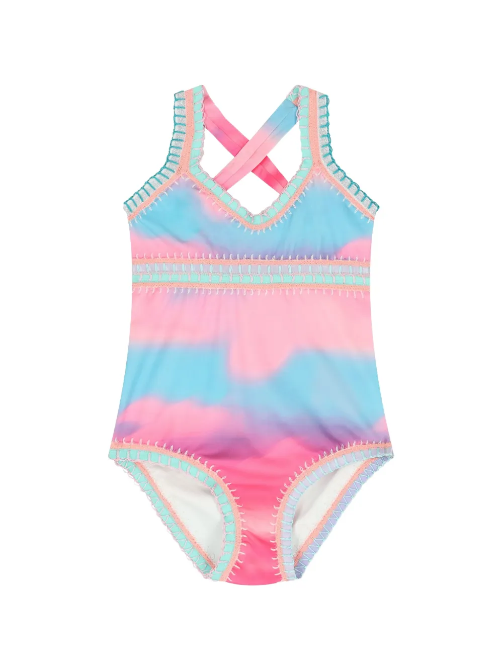 PQ Swim Kids Costume da bagno con fantasia tie dye - Rosa