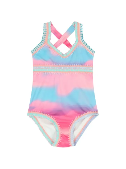 PQ Swim Kids traje de baño con ribete tie-dye