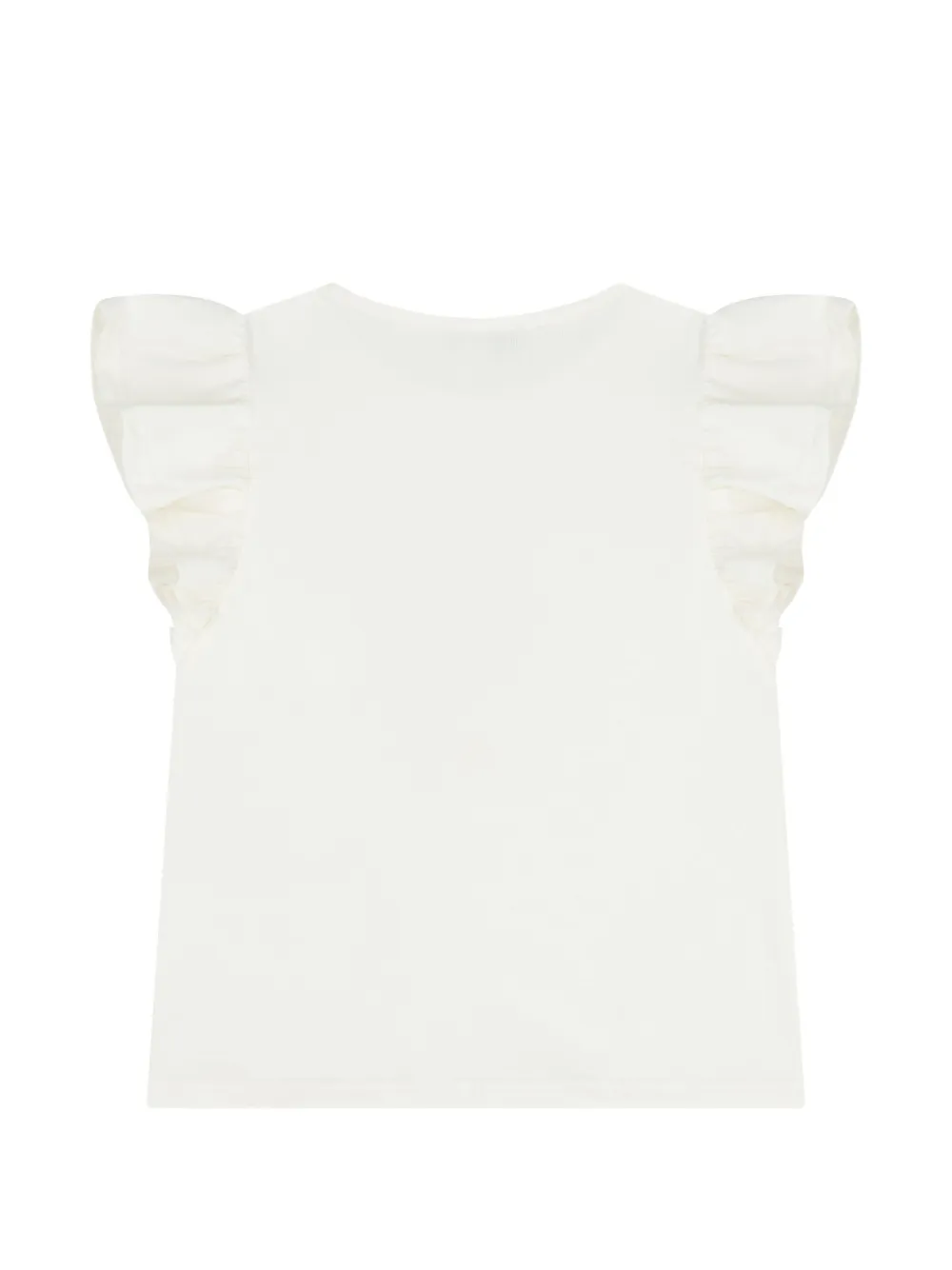 Tartine Et Chocolat T-shirt met ruches en bloemapplicatie Wit