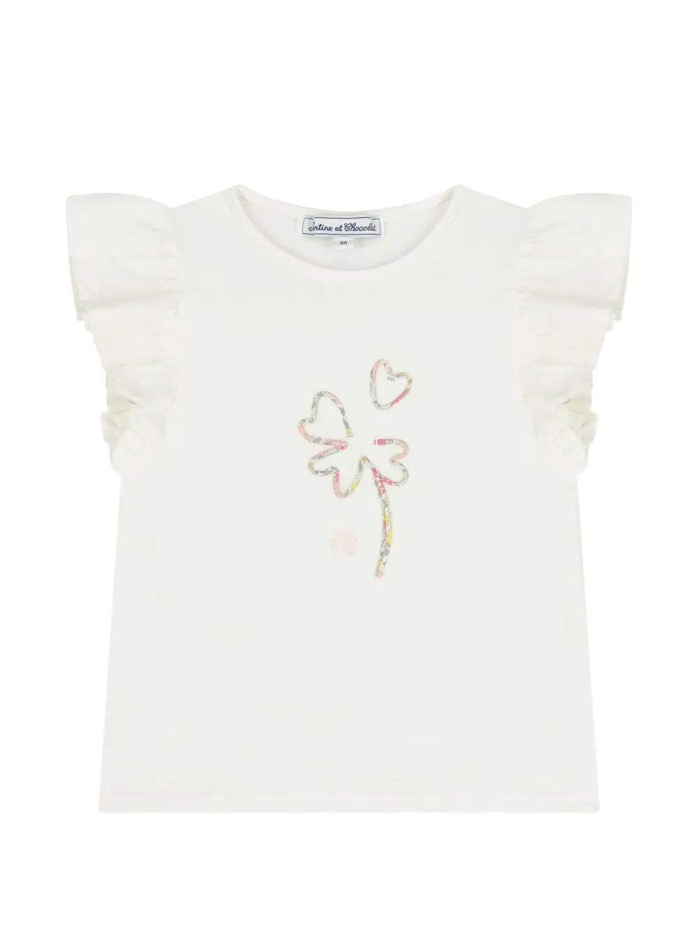 Tartine Et Chocolat T-shirt con applicazione a fiori - Bianco