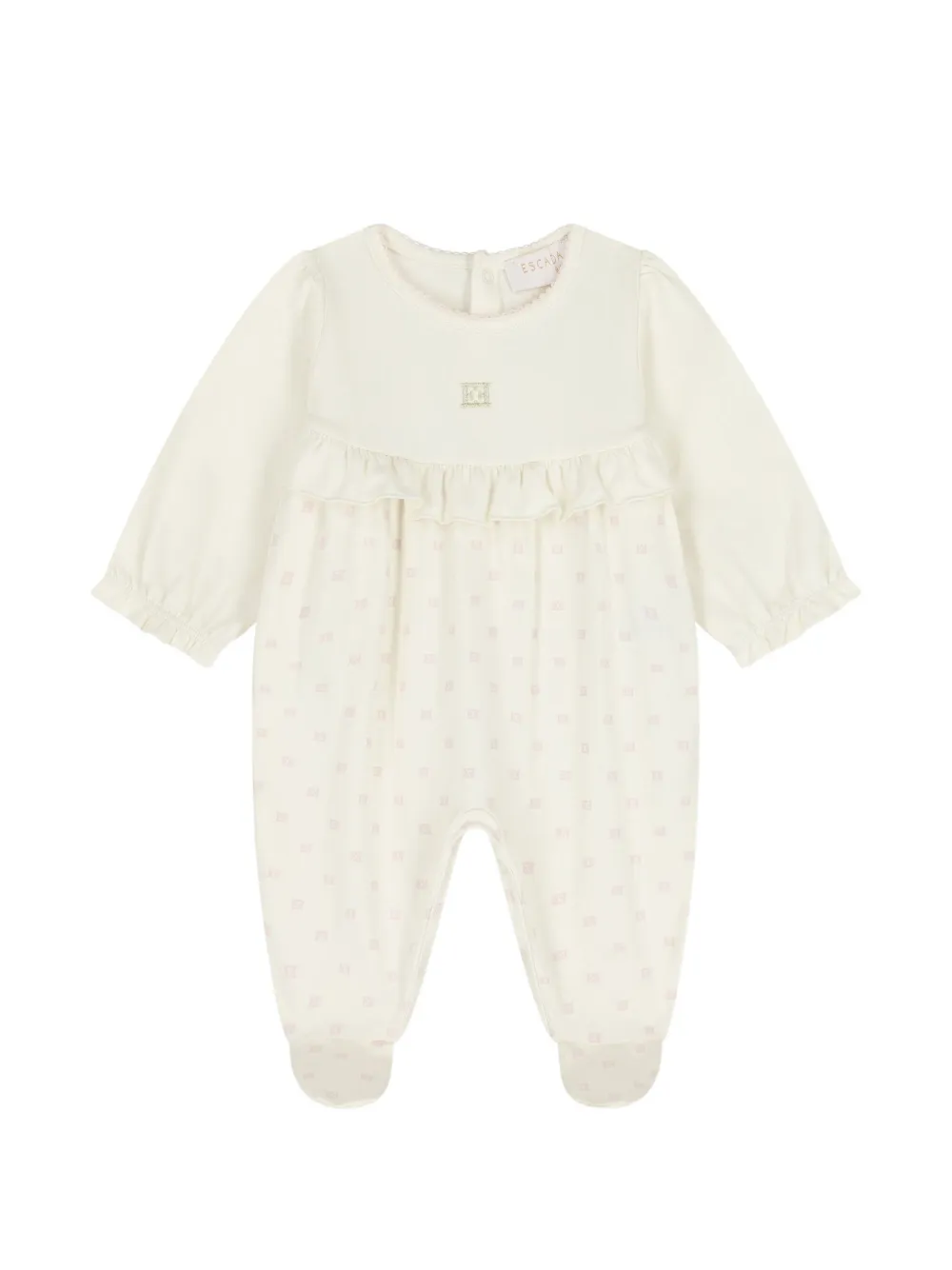 Escada Kids ruffled printed babygrow - Neutrals