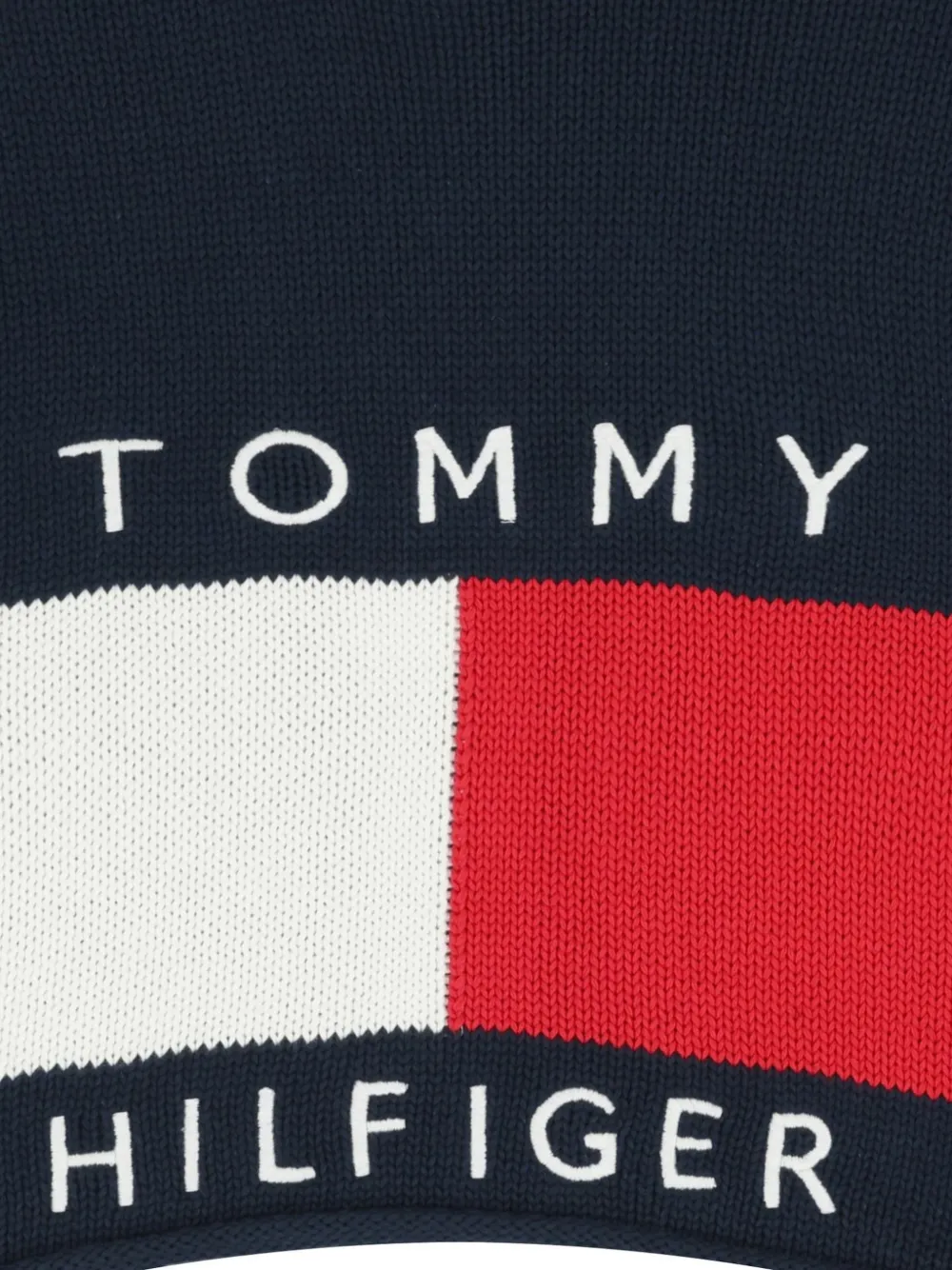 Tommy Hilfiger Junior Geribbelde trui met vlag Blauw