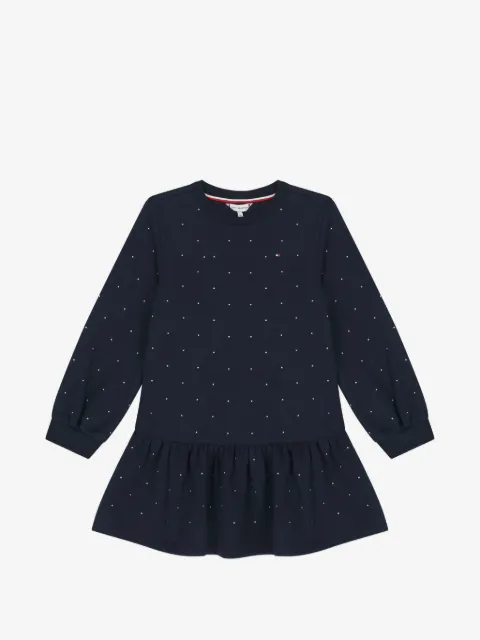 Tommy Hilfiger Junior vestido con estampado de lunares y volantes