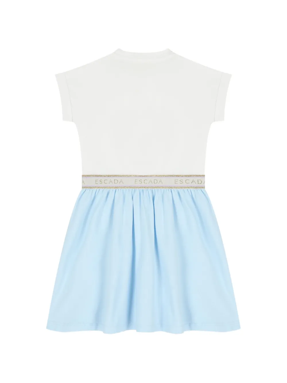 Escada Kids Jurk met logo tailleband Blauw