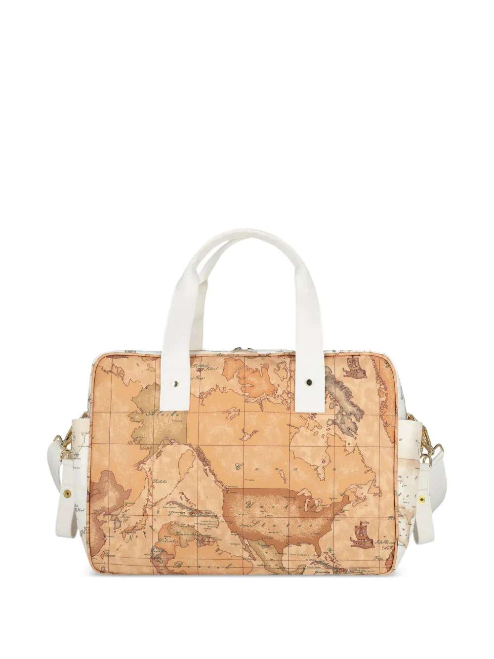  Alviero Martini Kids Sac à Langer à Imprimé Géographique - Tons Neutres 