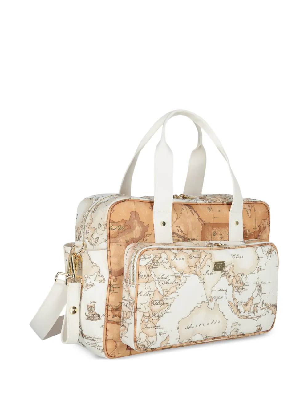  Alviero Martini Kids Sac à Langer à Imprimé Géographique - Tons Neutres 