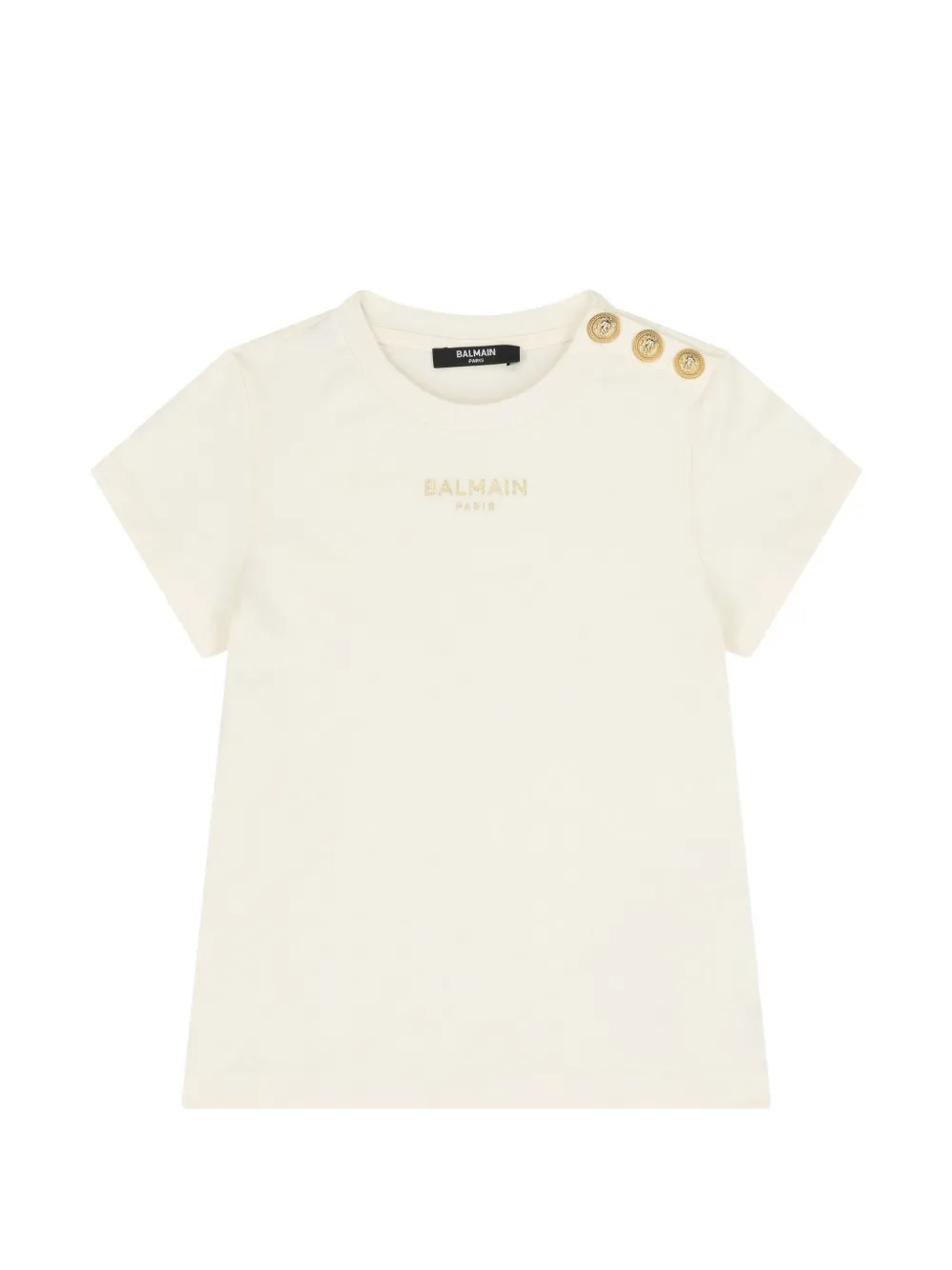 Balmain Kids T-shirt con bottoni - Toni neutri