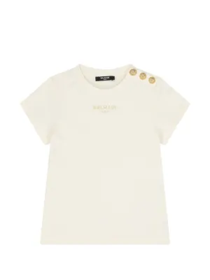 Balmain Kids ボタンディテール Tシャツ | ニュートラル | FARFETCH JP