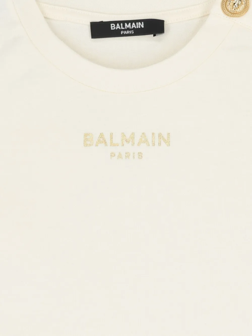 Balmain Kids T-shirt met knoopdetail Beige