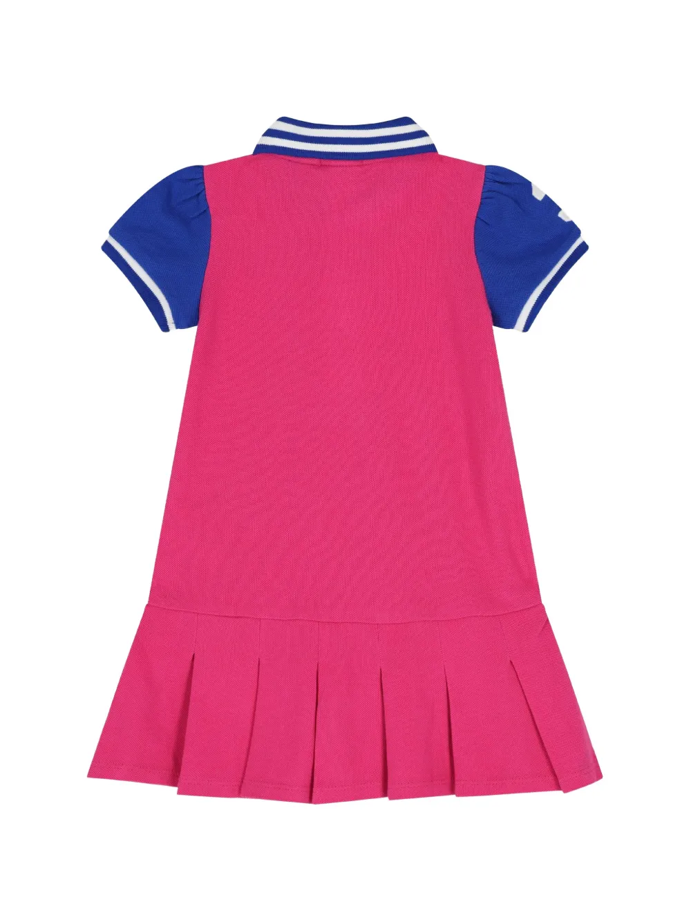 POLO RALPH LAUREN KIDS Twee geplooide jurken met gestreept detail Roze