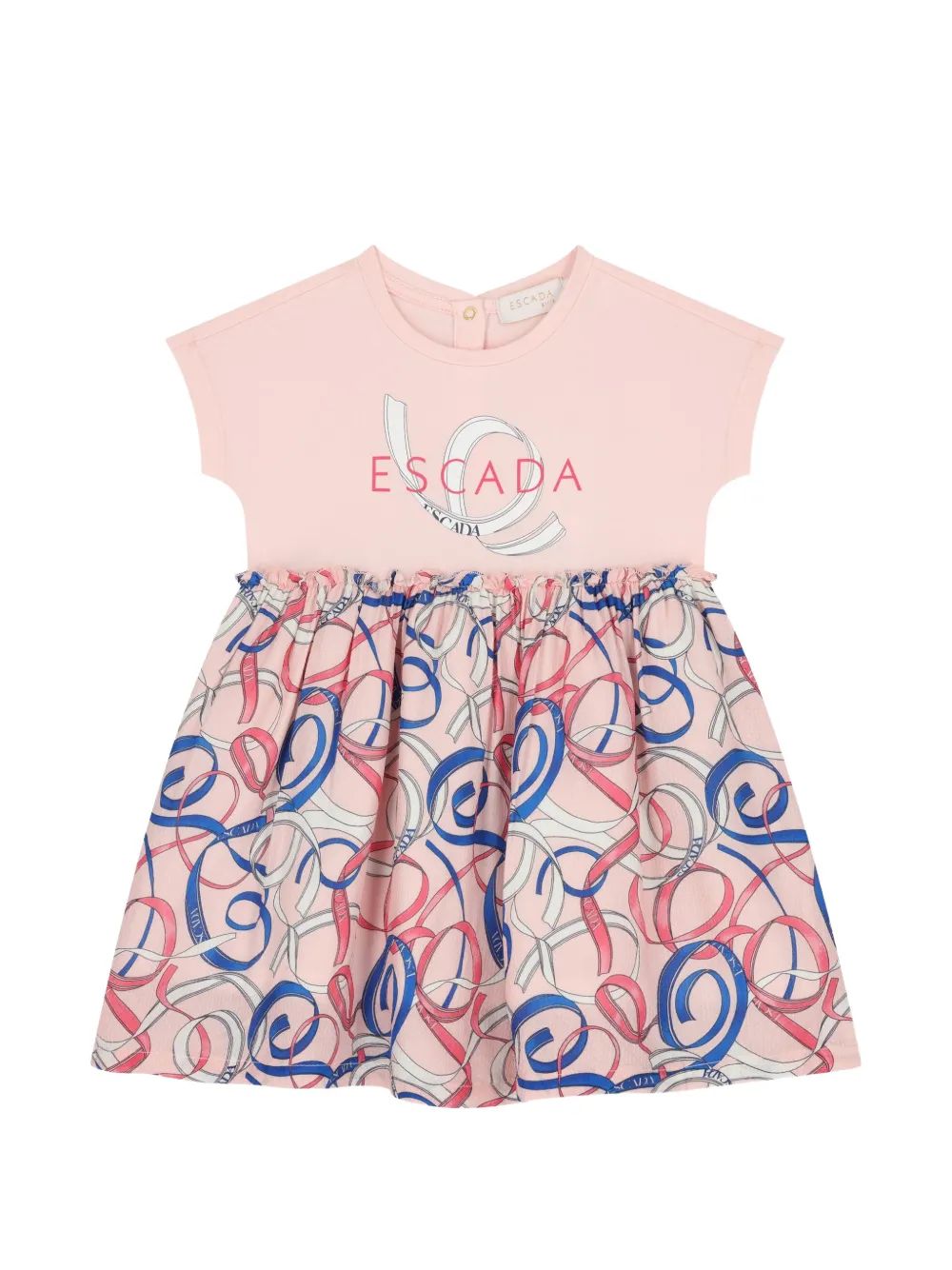 Escada Kids print ruffled dress - Pink