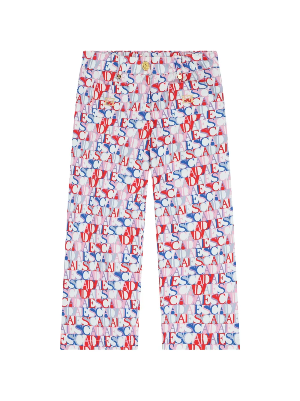 Escada Kids' Text Pattern Trousers In Multi