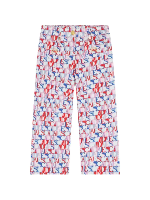 Escada Kids text pattern trousers