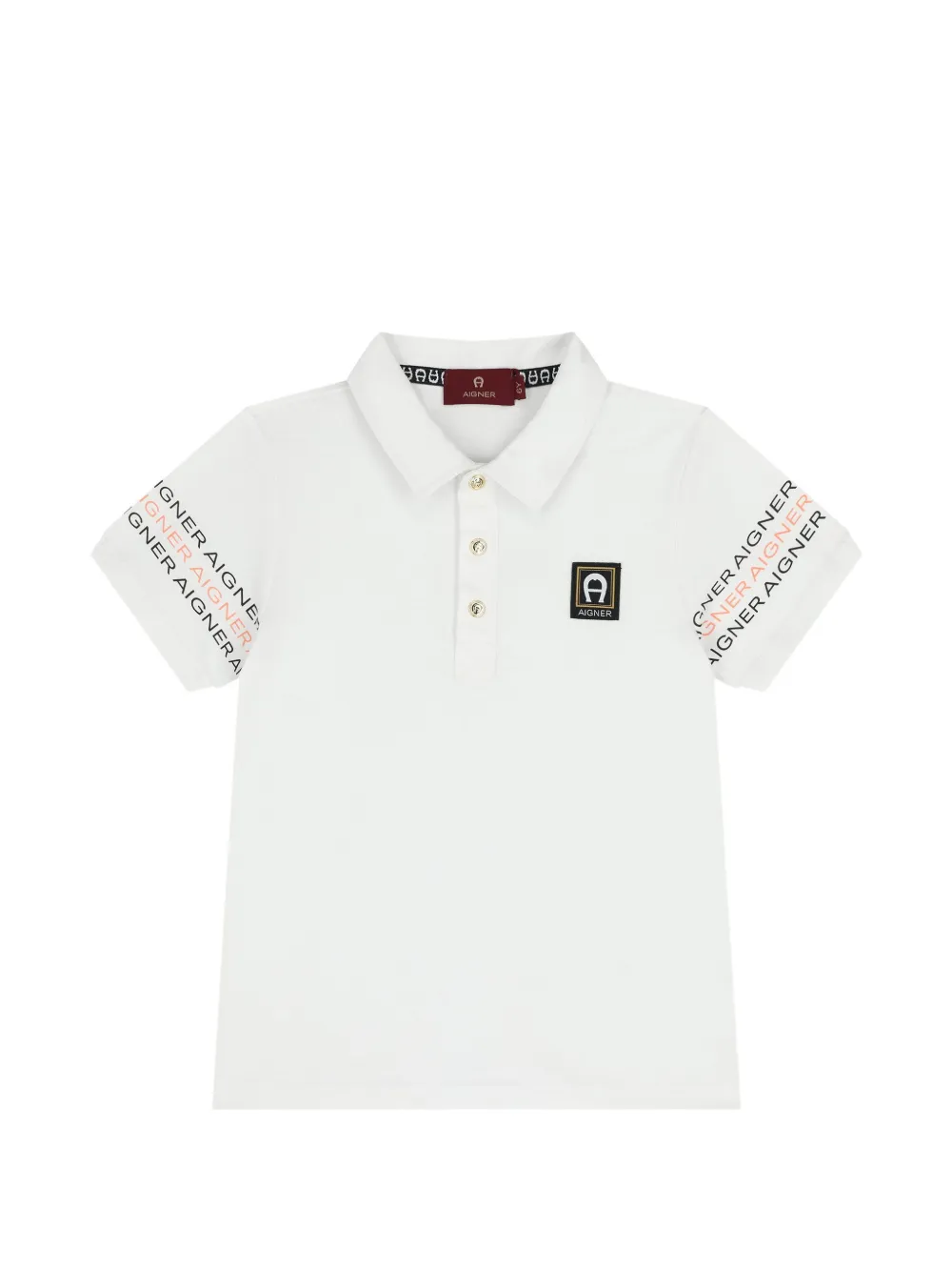 Aigner Kids Polo con logo - Bianco